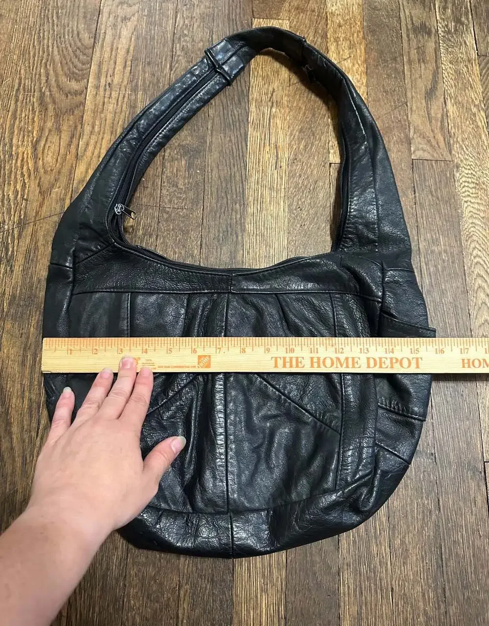 Vintage Genuine Leather Hobo Shoulder Bag Handcrafted in Mexico